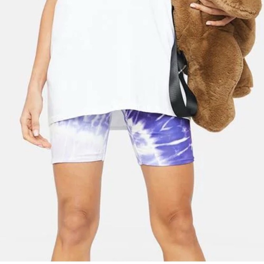 NWT AFRM Purple Tie Dye Lawson Biker Shorts - size XSmall - Picture 3 of 9